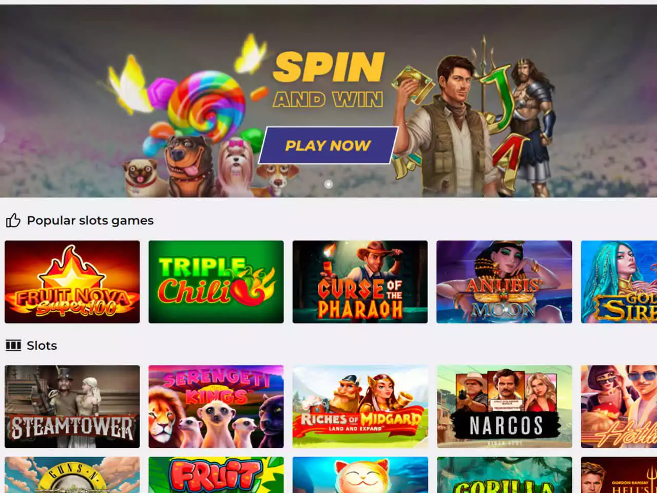 Pick the casino game and start playing.