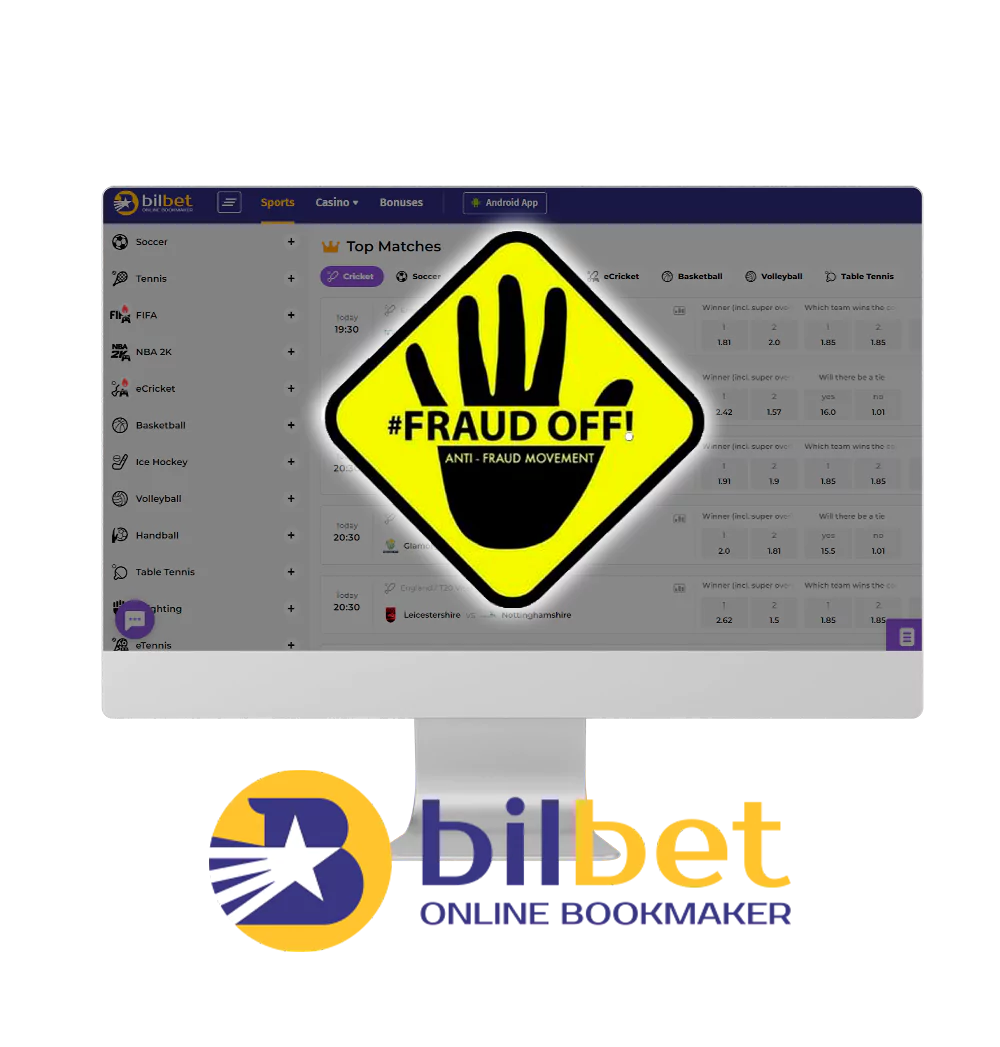 Bilbet fights fraud and protects your money.