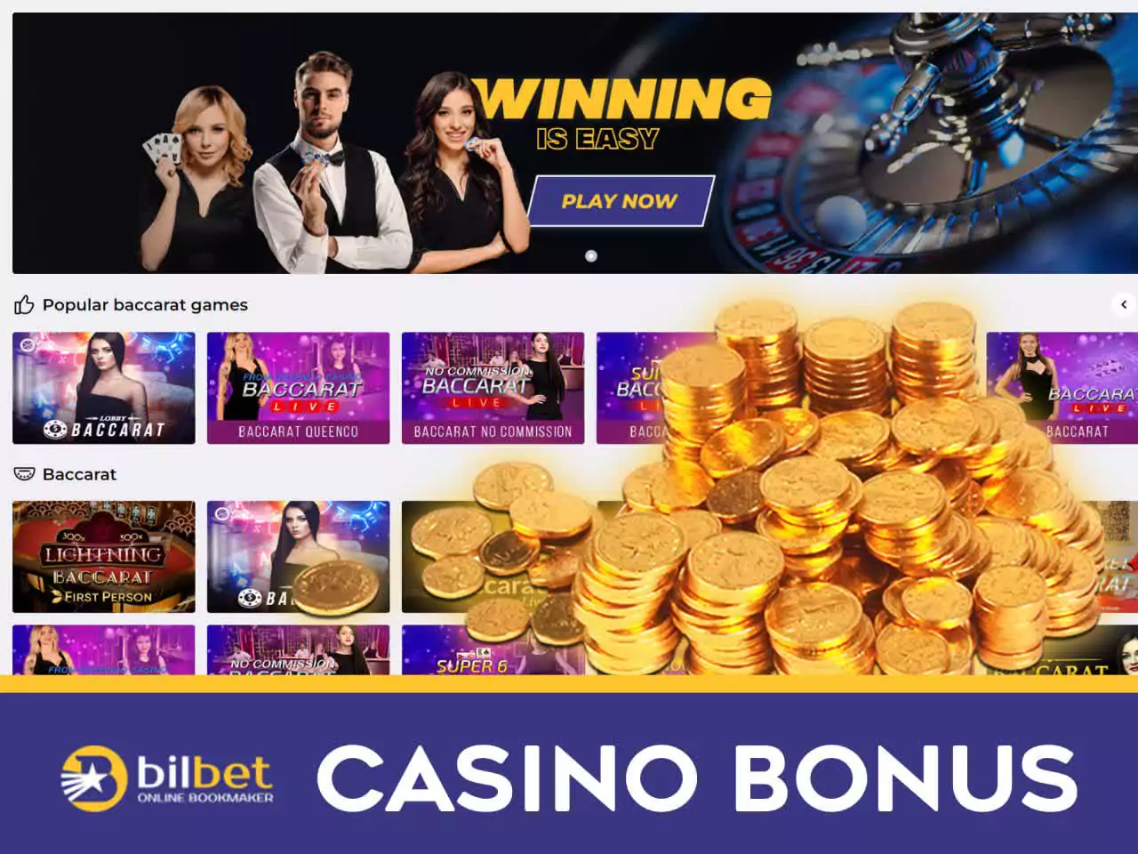 You can also get a bonus for casino games.