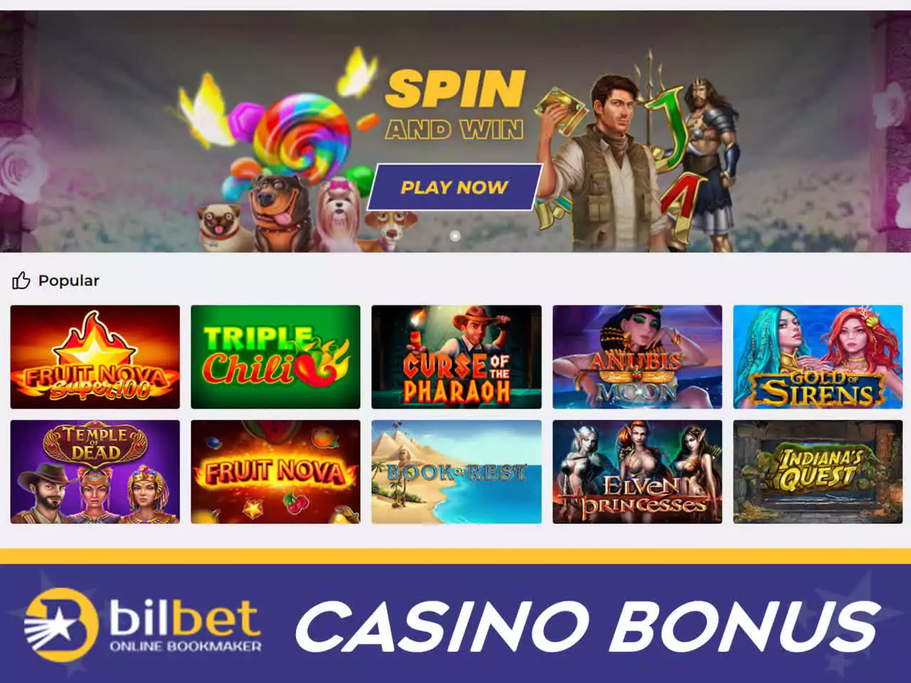 Register at Bilbet and receive the casino bonus.