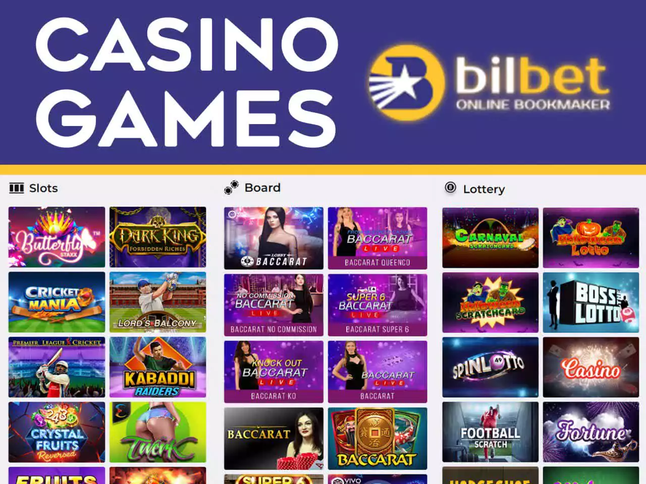 Play slots, roulette, poker and other casino games in the app.