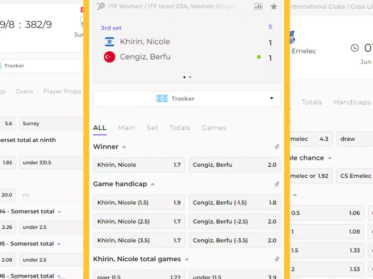 Bilbet offers different popular types of betting odds.