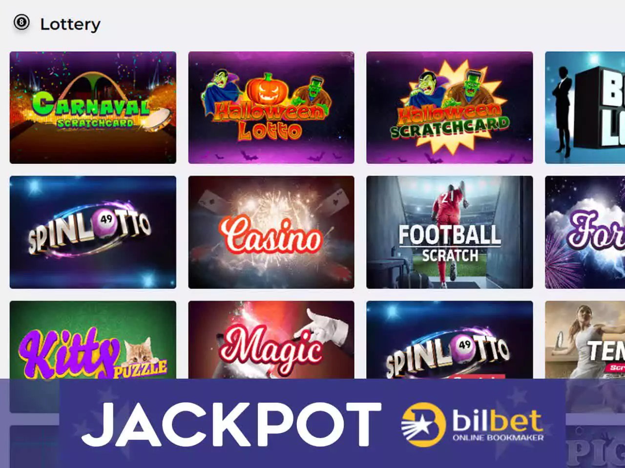 Play jackpot games and win a big money prize.