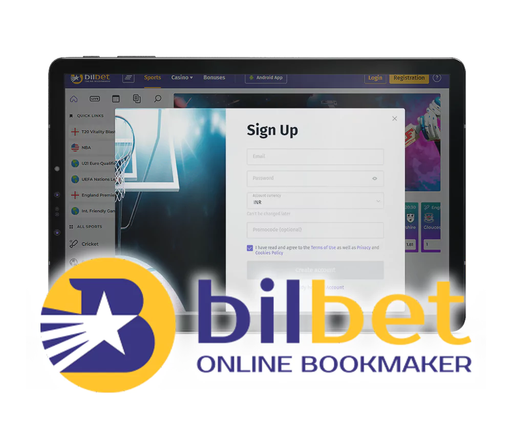 Sign up for Bilbet via the website or your smartphone.