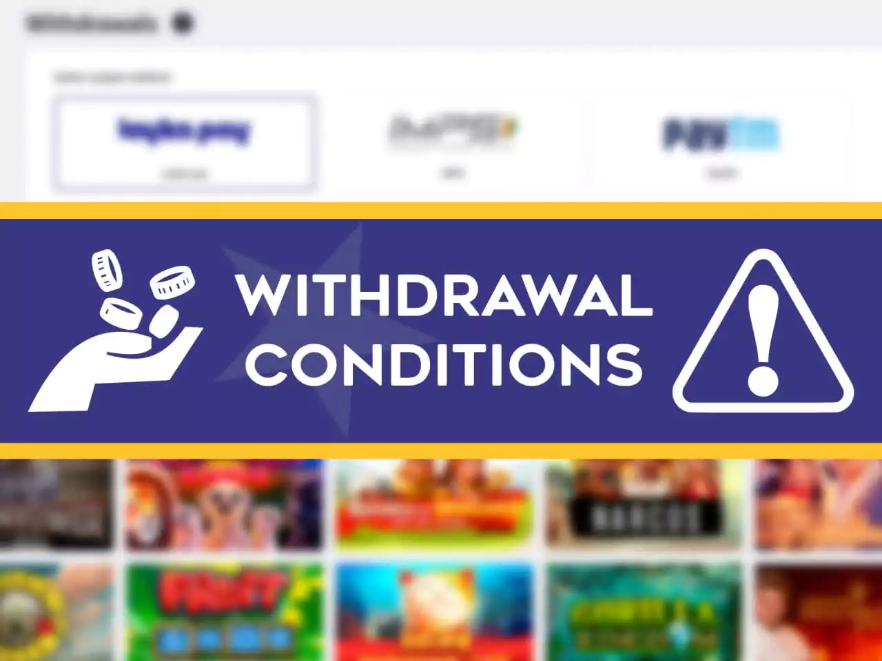 Learn all the conditions to withdraw money with no problems.